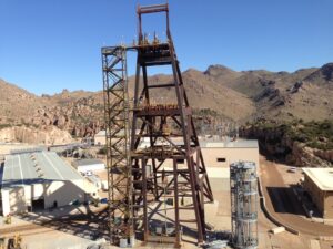 Industrial facility and work structure in an Arizona landscape