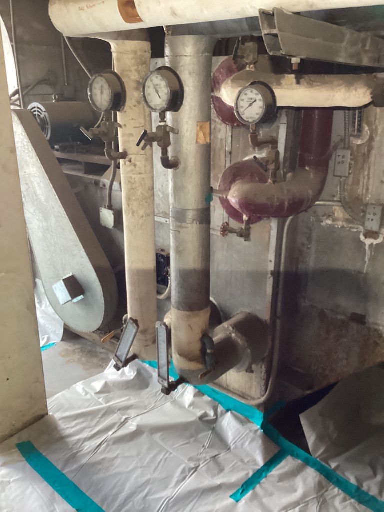 Mechanical piping and floor protection at ASU Irish, Hayden, and Best Halls
