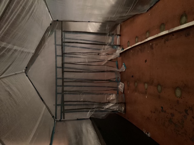 Interior details of a temporary enclosure