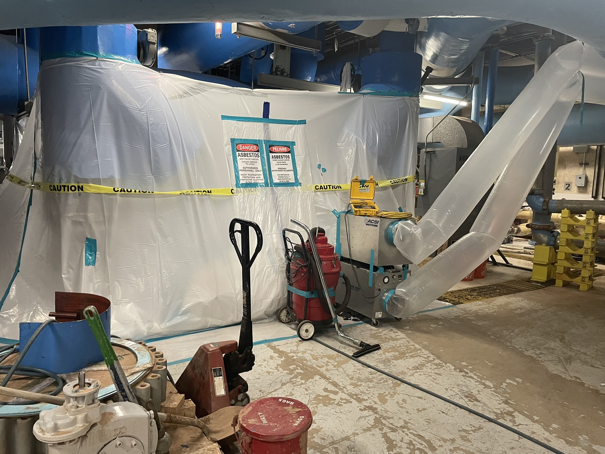 Mechanical containment with negative-air and HEPA equipment