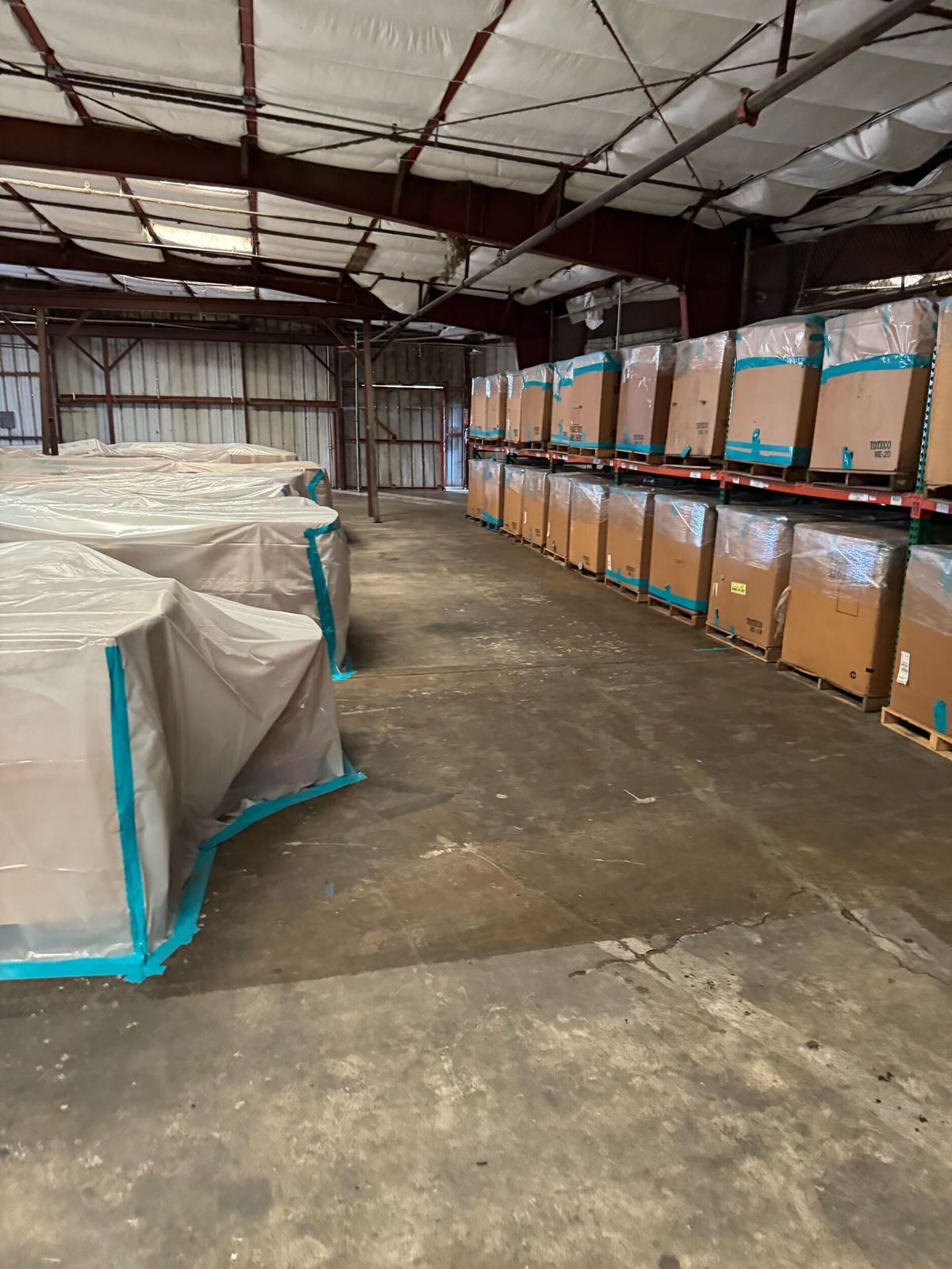 Protected warehouse inventory and work areas at the Yuma Community Food Bank.